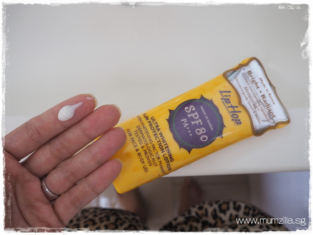 Liphop ultra-whitening sun protection lotion Singapore blogger