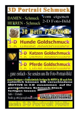 Goldschmuck Foto-Goldschmuck - 3D-Foto-Portrait-Schmuck