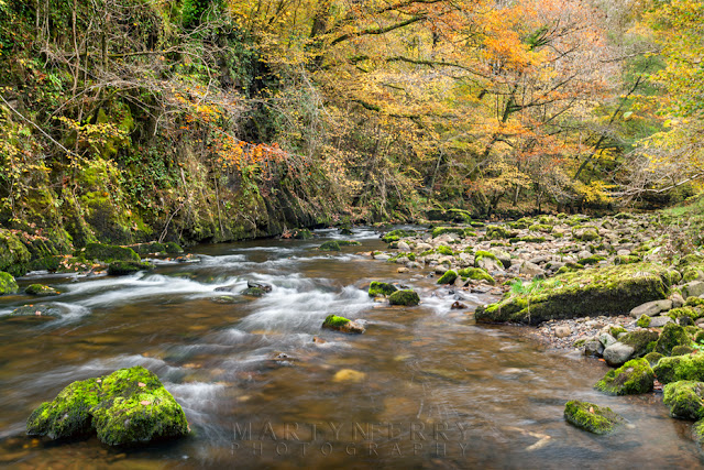 Autumn colours on the Afon Mellte in the Brecon Beacons by Martyn Ferry Photography