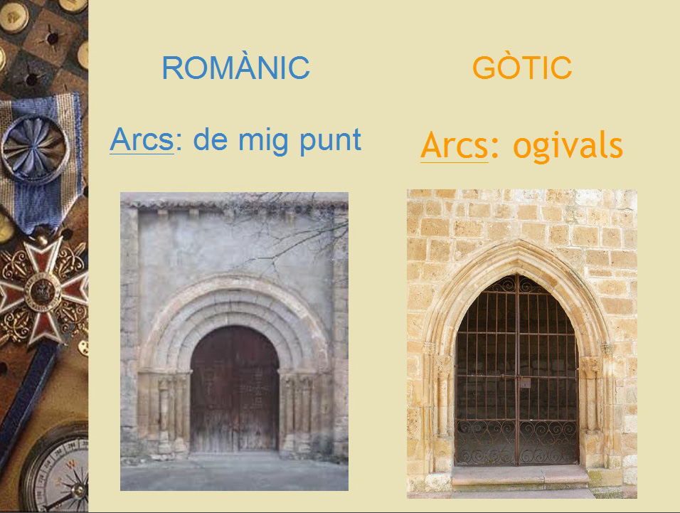 Resultat d'imatges de art gotic i romanic