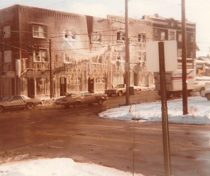 Fire at Bar & Apartments on Arlington St. Akron. 1980 ~