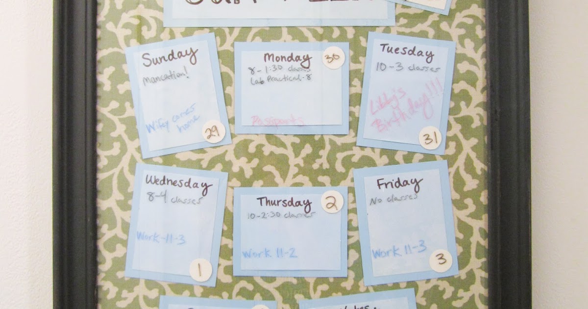 Williams Way DIY Weekly Calendar