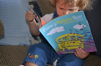 Alice reading Funky Yellow Bus Book 1