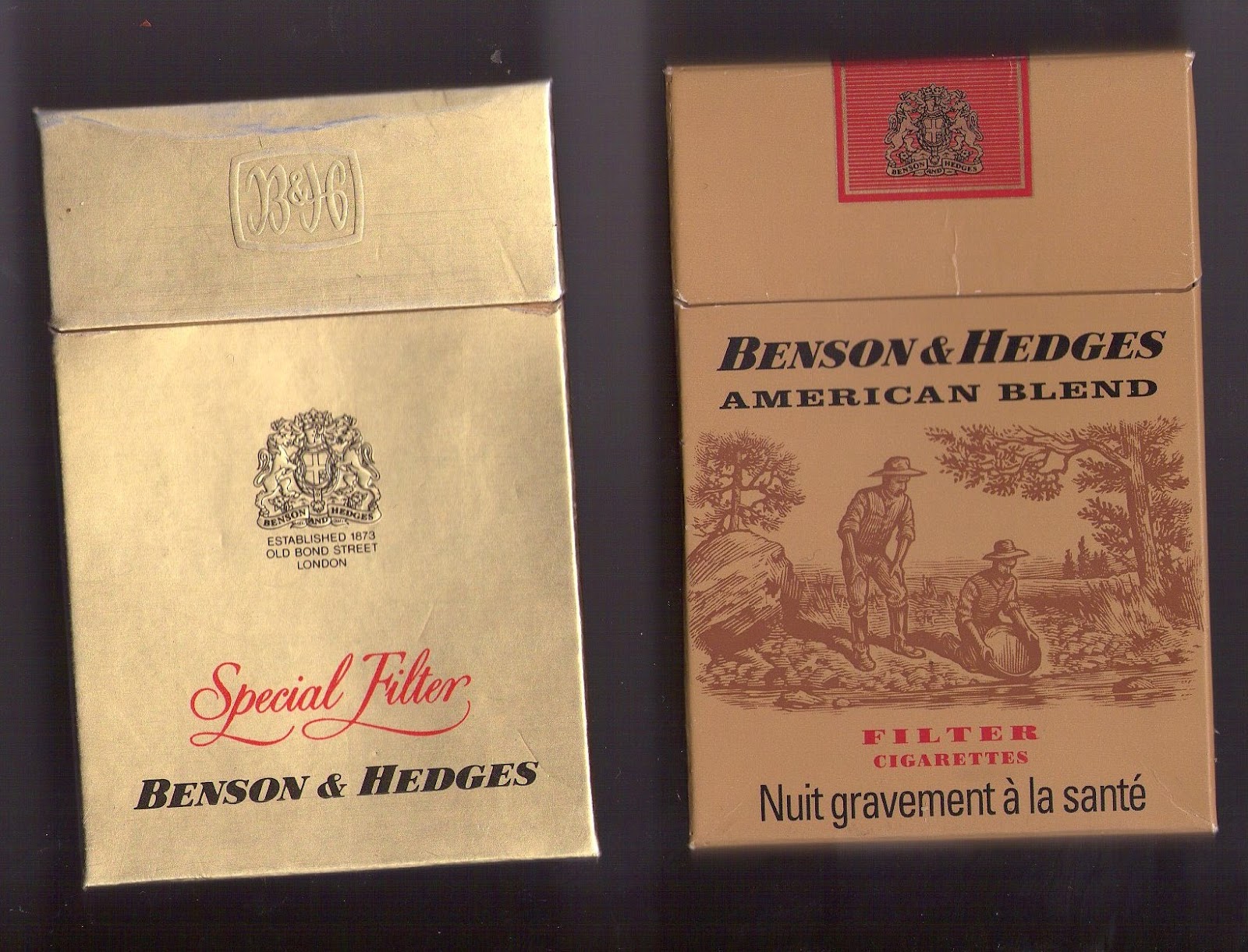 Ma Collection de paquets de cigarettes BENSON & HEDGES