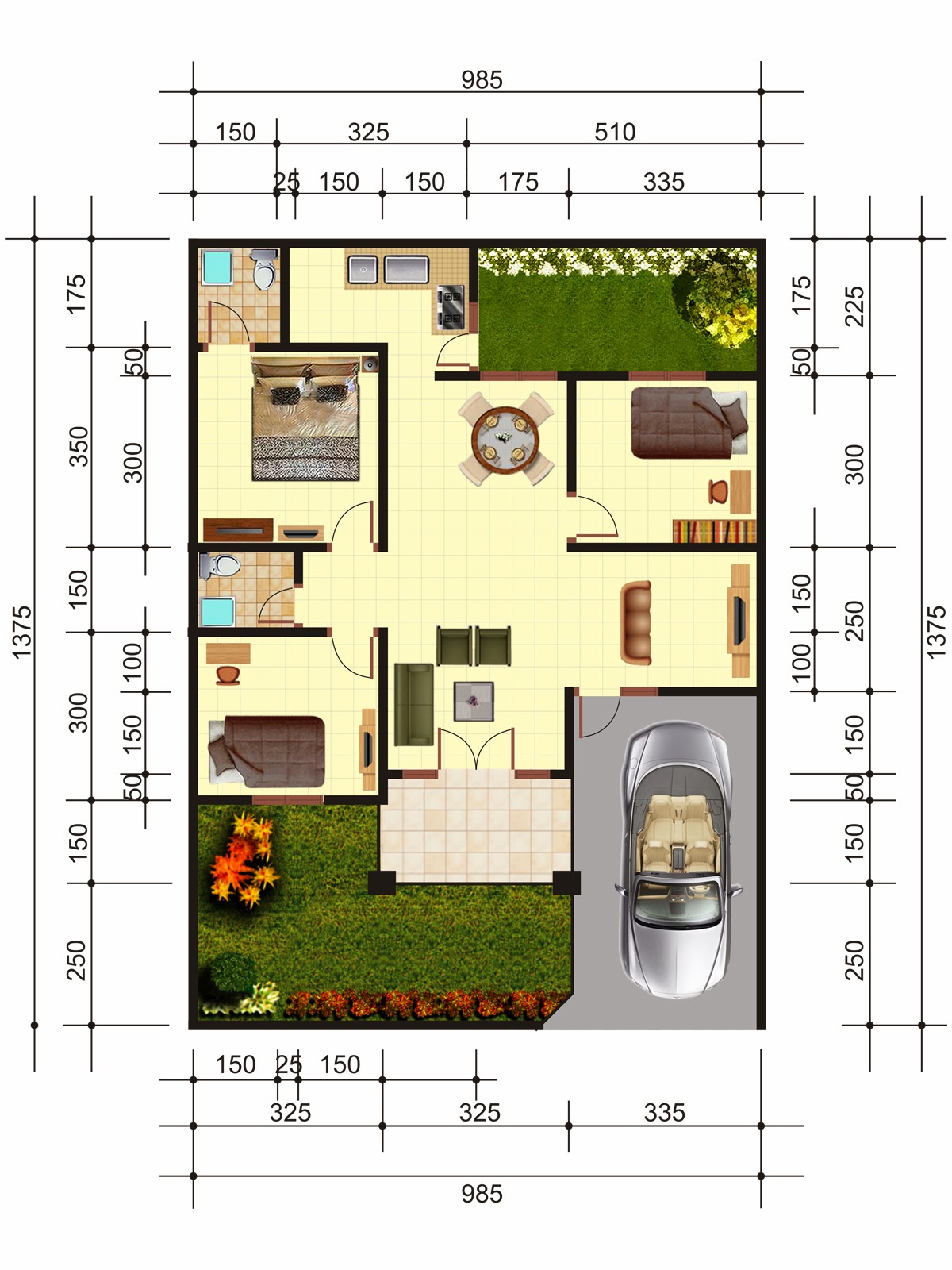   Contoh Gambar Denah Rumah Minimalis Terbaru