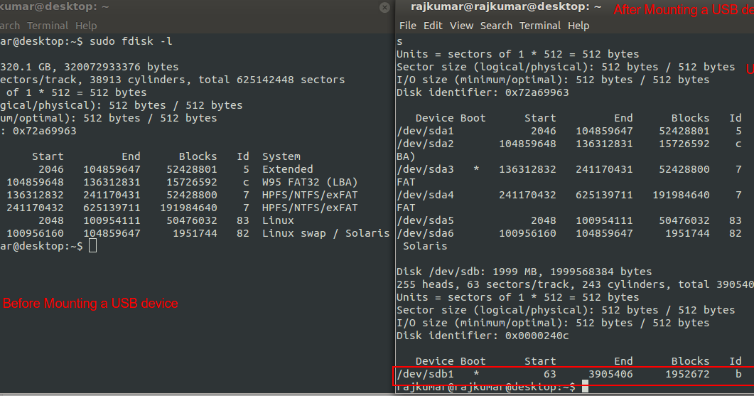 How to Mount, Unmount and Format USB pen drive using Terminal in Ubuntu