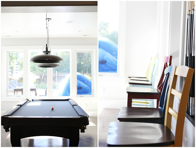 Modern Pool Table Industrial Light Pendant Colored Barstools