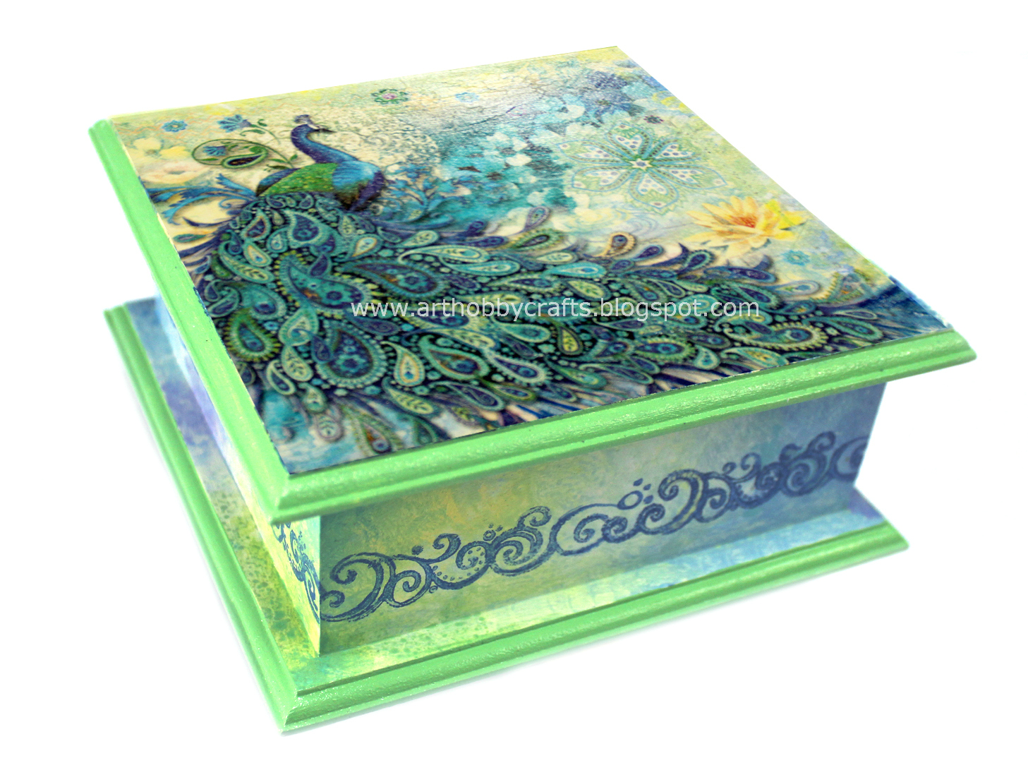 Tutorial Napkin Decoupage on wooden box Art Hobby Crafts
