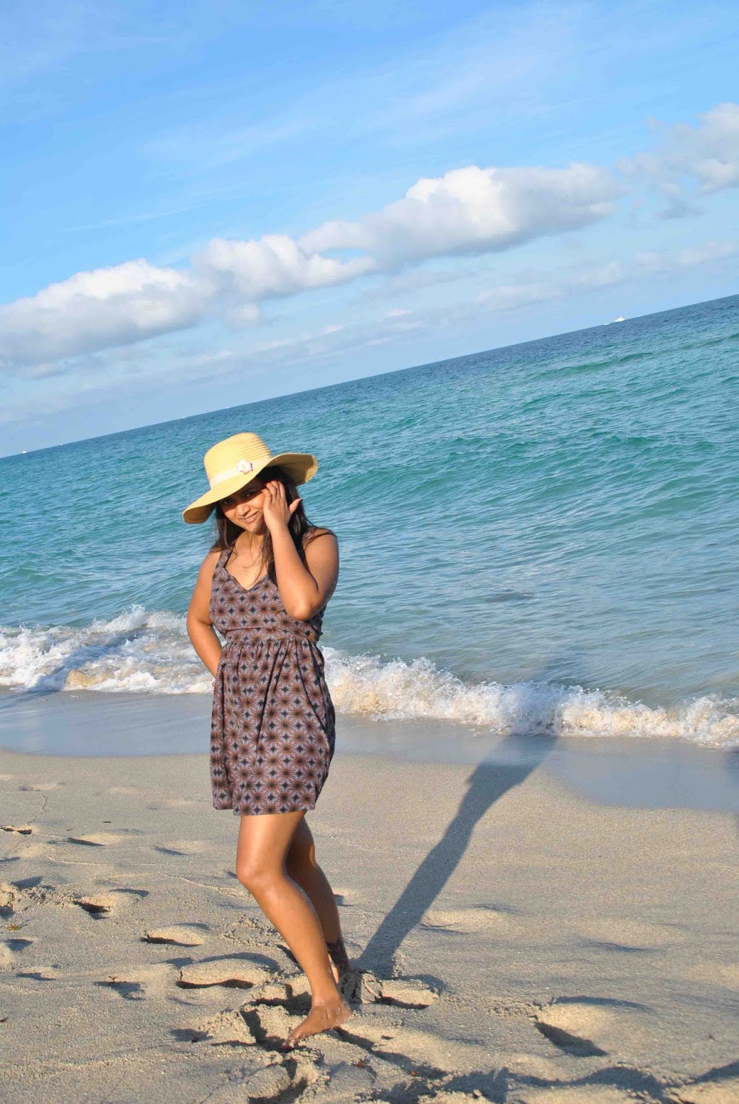 Beach dresses, indian girl in beach dress, ananya kiran, ananya in Miami, open back dresses, summer dresses, girl wearing a hat 