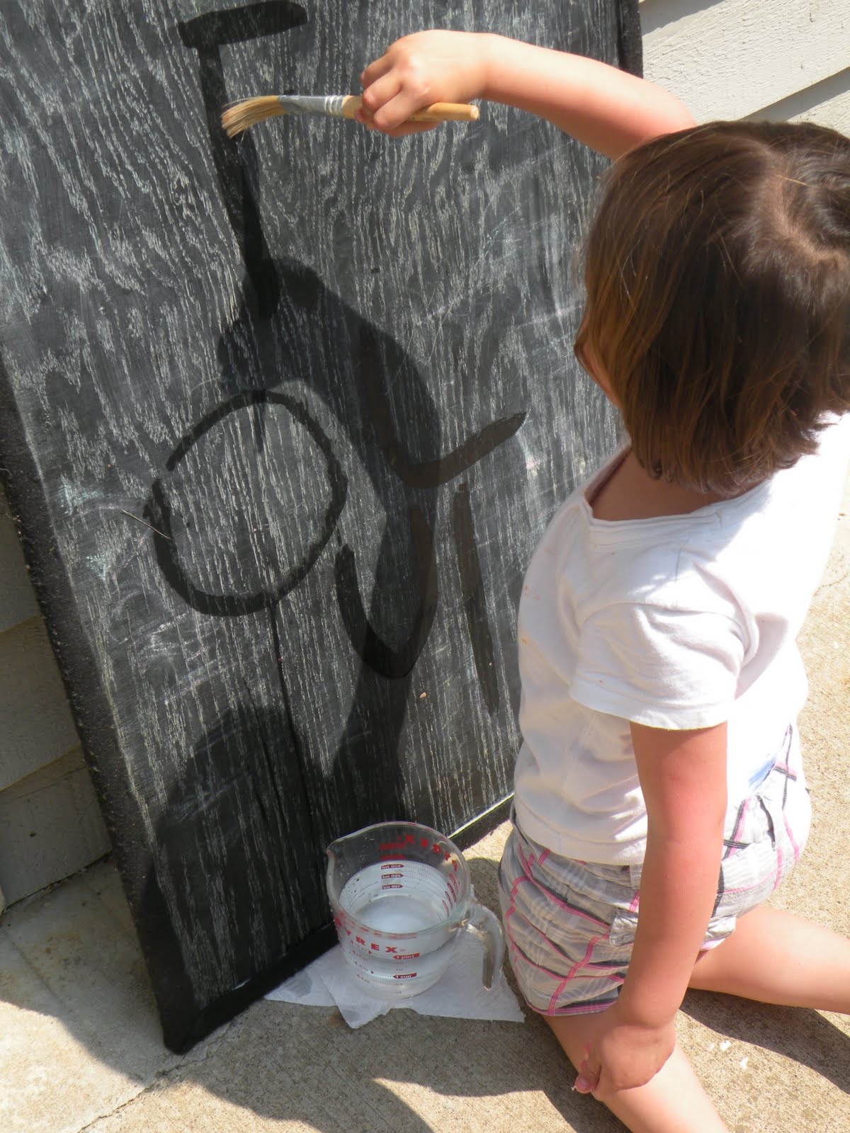 Toddler Approved! Water on Chalkboard