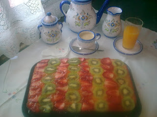 Bizcocho De Flan Con Frutas Frescas
