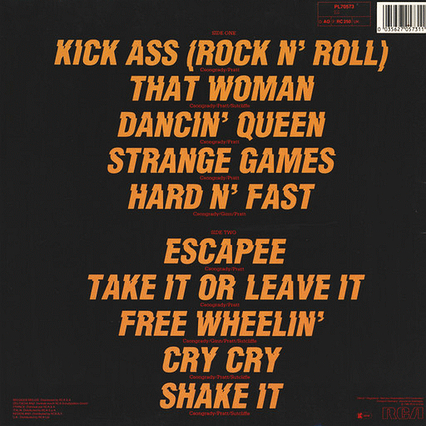 BOSS - Step On It (1984) restored audio back cover