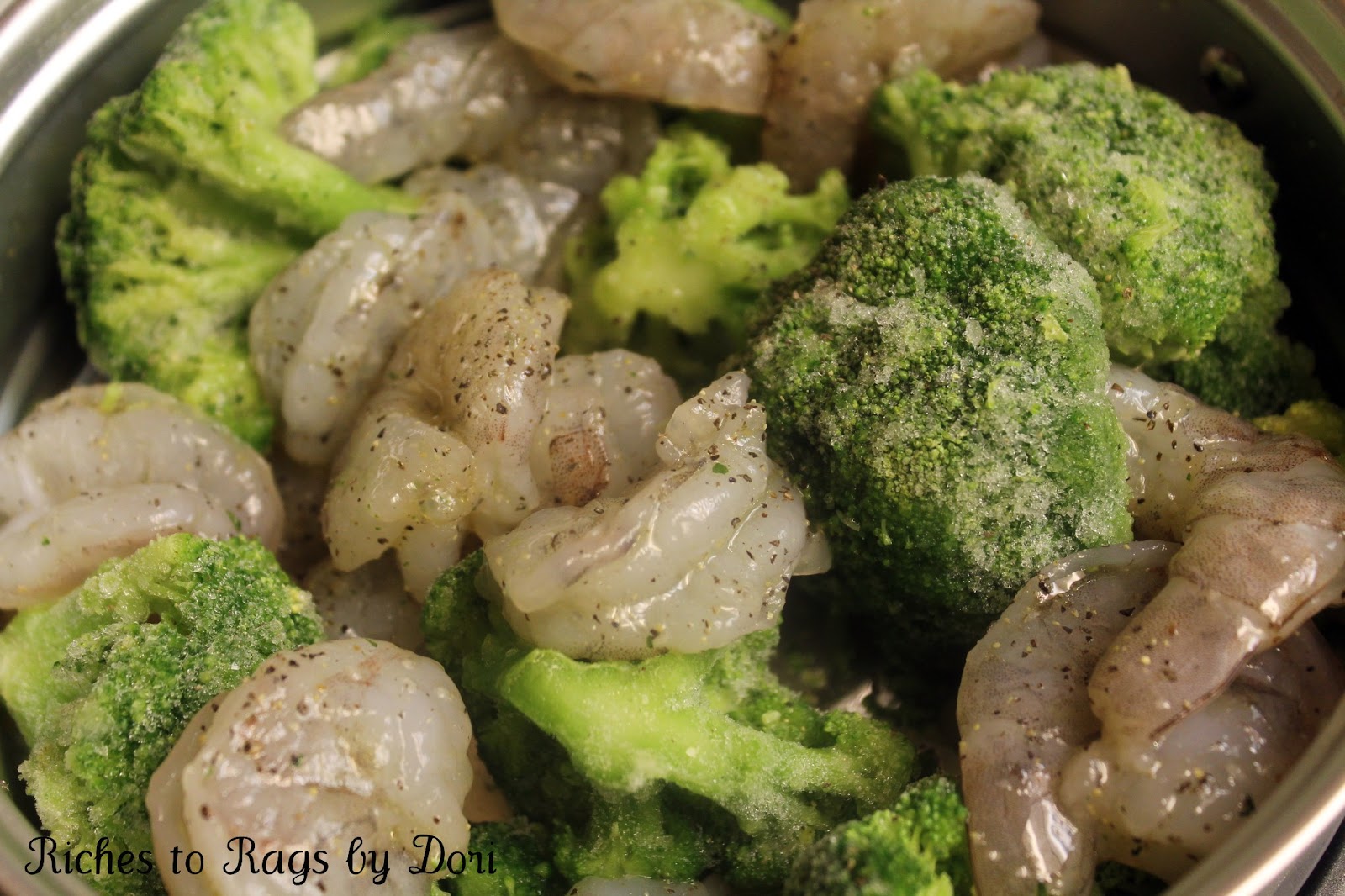 *Riches to Rags* by Dori Steamed Shrimp and Broccoli with Rice Cooker