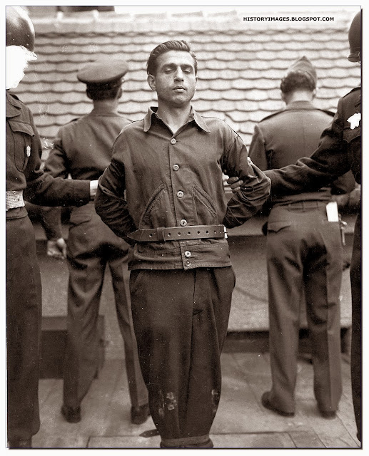 Anton Klein  warden Mauthausen-Ebensee concentration camp moments before his hanging  November 5 1948 at Landsberg Germany