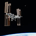 The International Space Station y la Luna