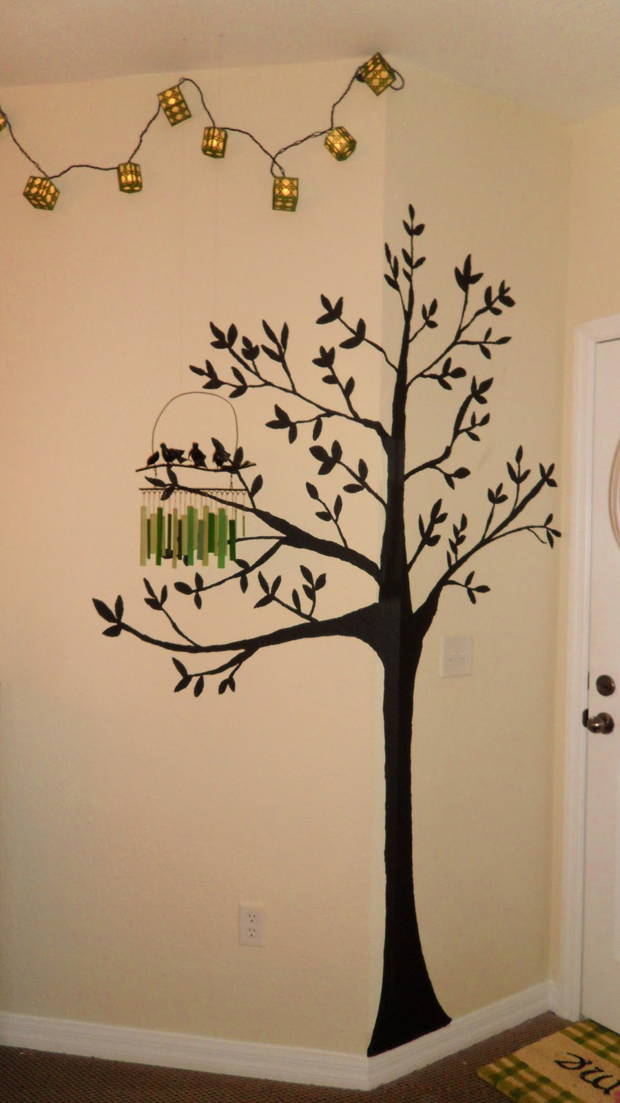 tree painted trees bedroom walls living paint painting decor birds diy corner lc own well around pine