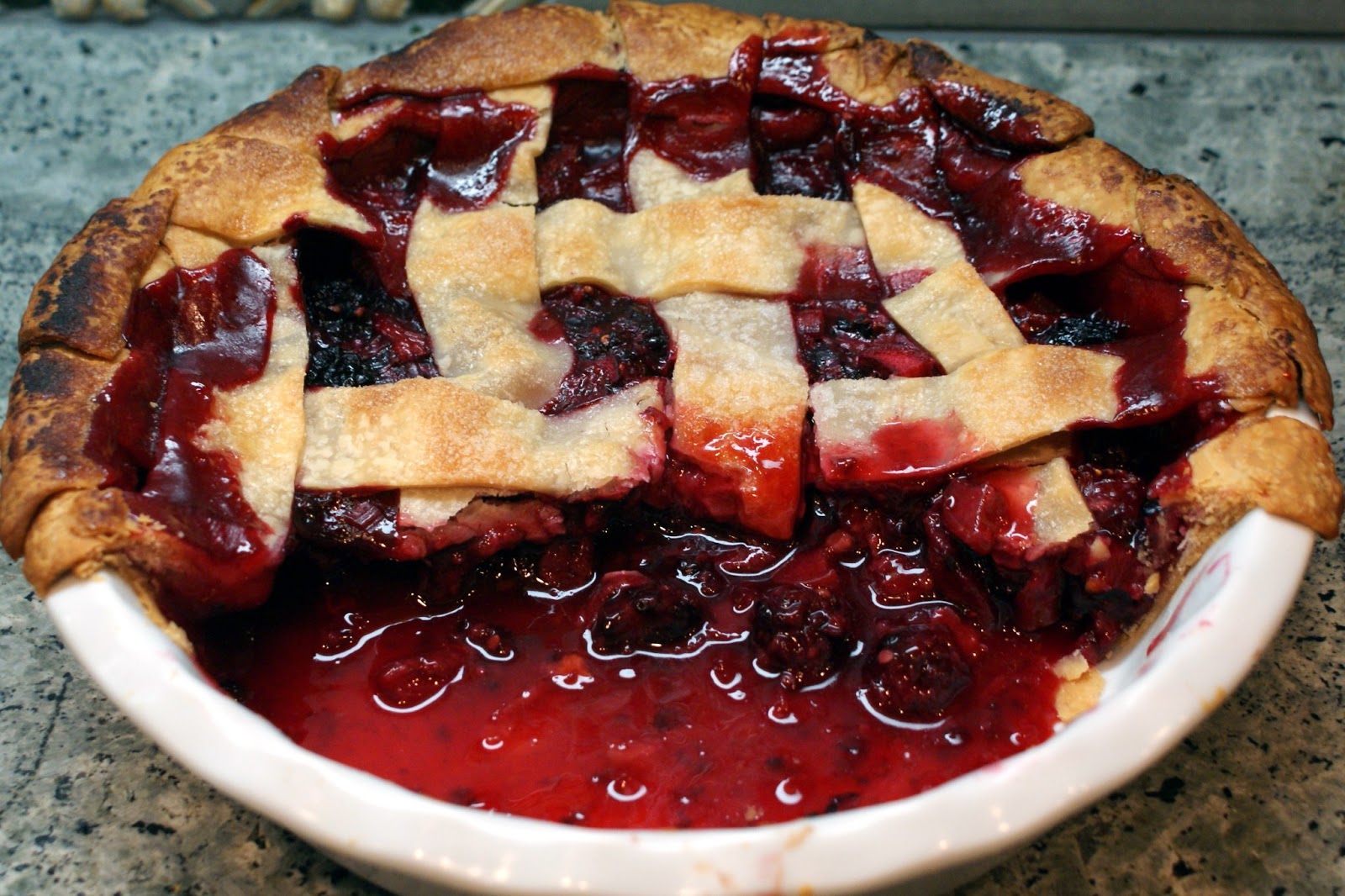 The Baker's Mann Strawberry, Blackberry and Rhubarb Pie