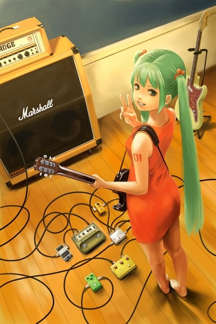 gitar heboh: anime guitar player