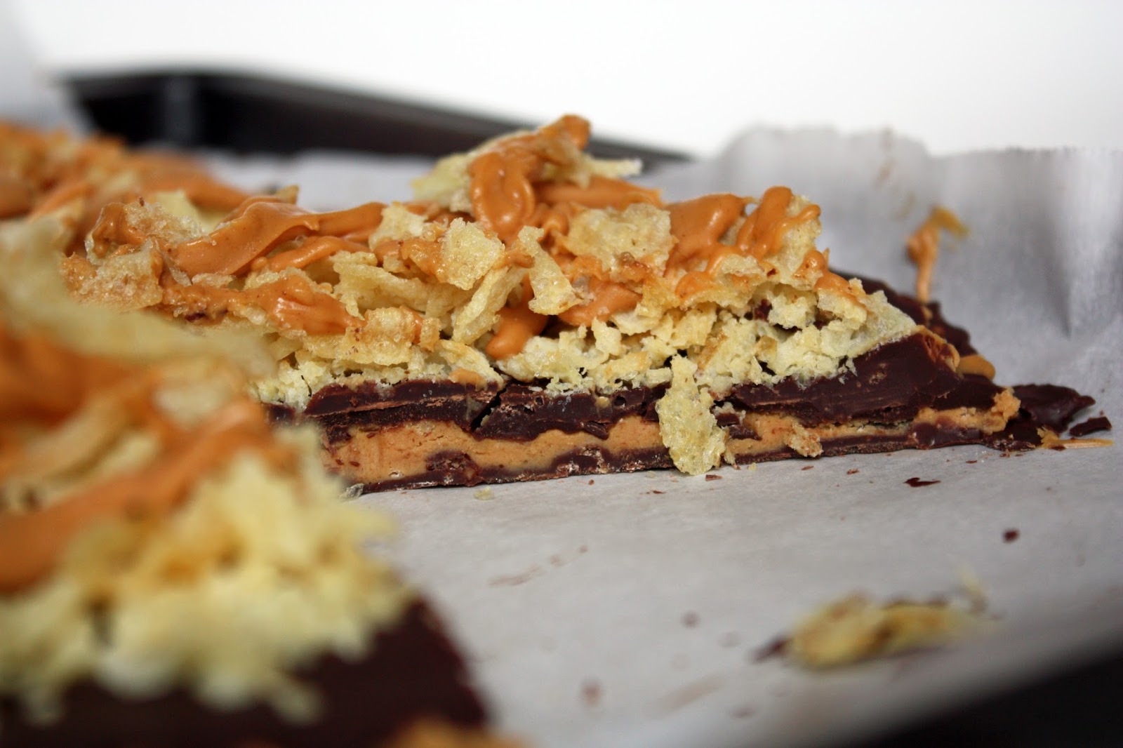 Peanut butterstuffed potato chip chocolate bark How to Philosophize