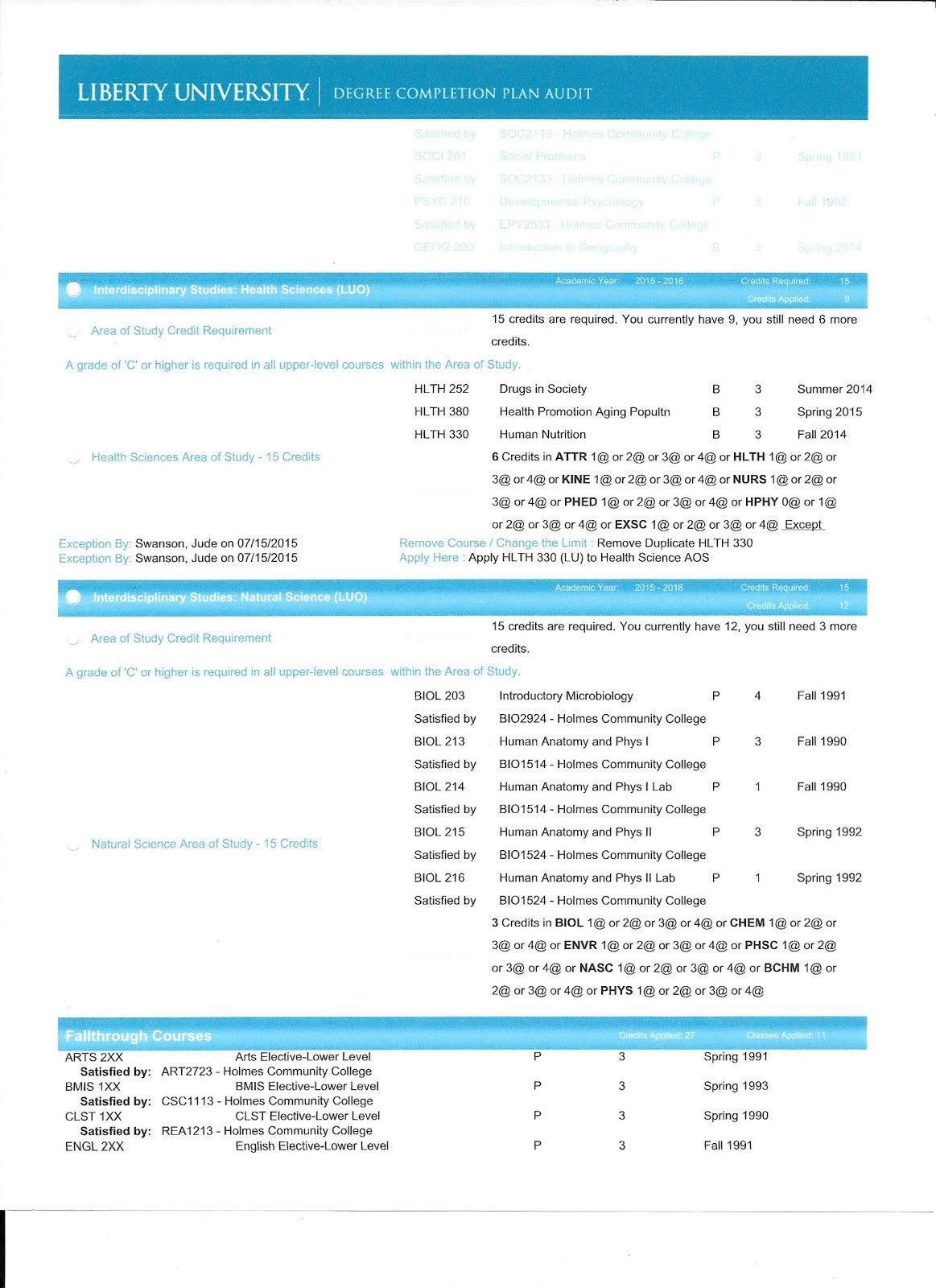 Liberty Degree Plan