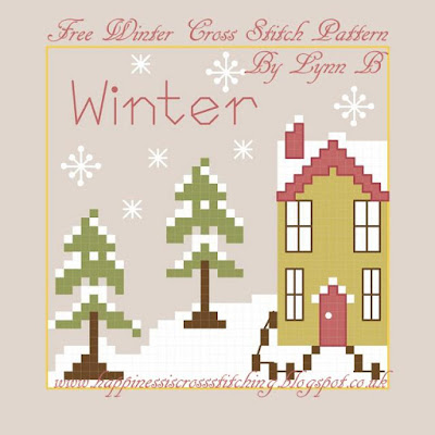 Happiness is Cross Stitching Free winter mini cross stitch pattern Winter cross stitch pattern daily cross stitch