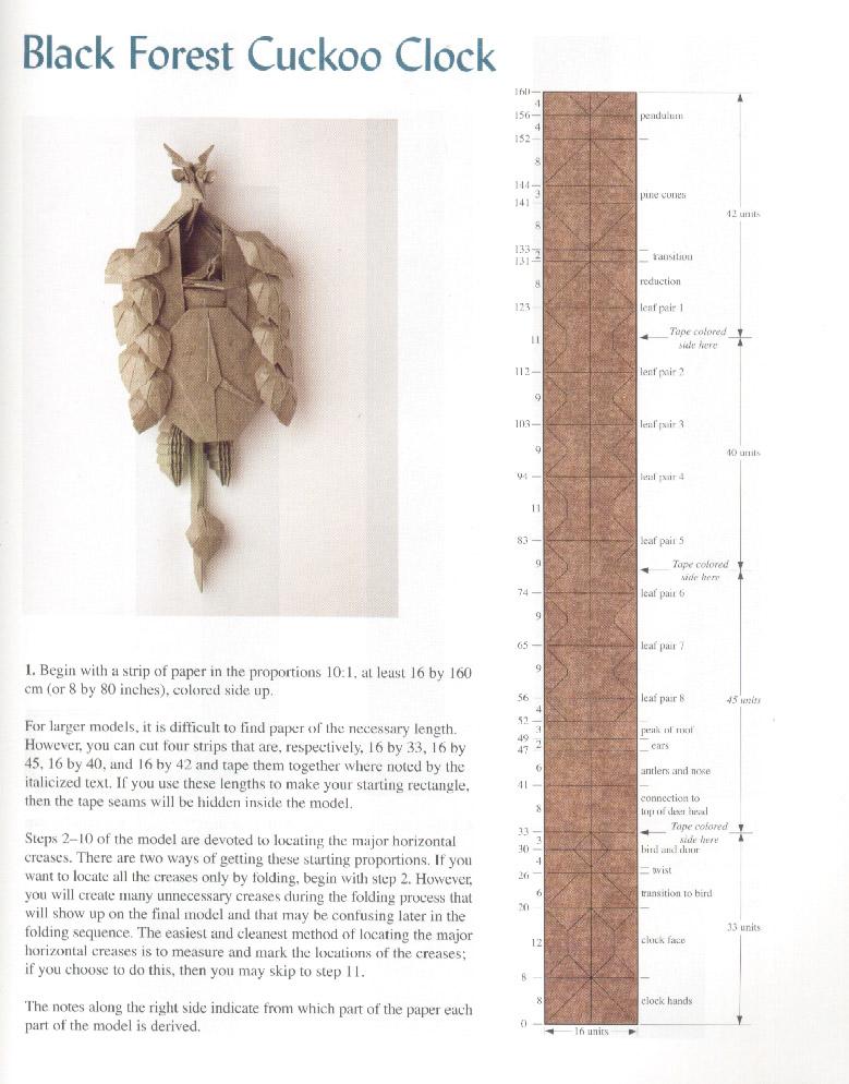 El arte del Origami Black Forest Cuckoo Clock