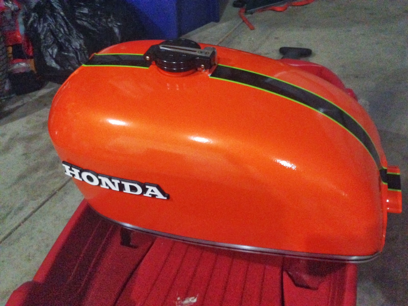 66 Auto Color Honda '72 750 Custom Cafe Motorcycle Eclipse Orange Paint