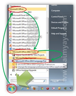 Menjalankan Microsoft Office Language Pereferences Gambar: Menjalankan Microsoft Office Language Pereferences