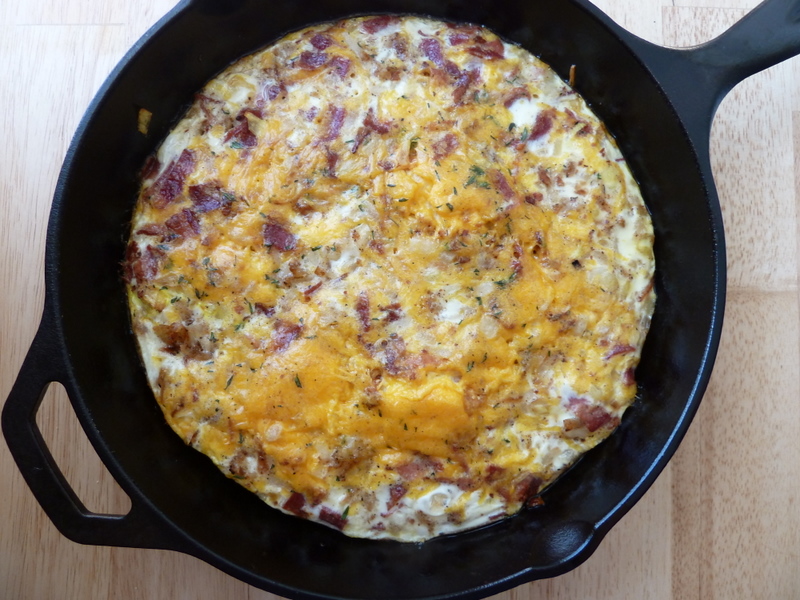 Cookin' Cowgirl Bacon and Hash Brown Skillet Egg White Frittata