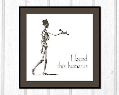 skeleton with a top hat holding out a bone