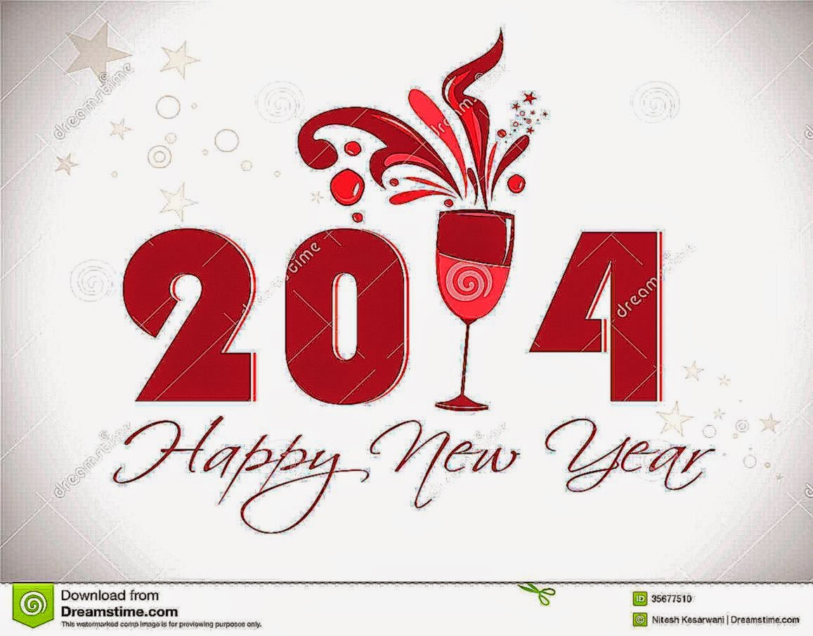 Creative Happy New Year 2014 Design With Champagne Glasses Creative Happy New Year 2014 Design With Champagne Glasses
