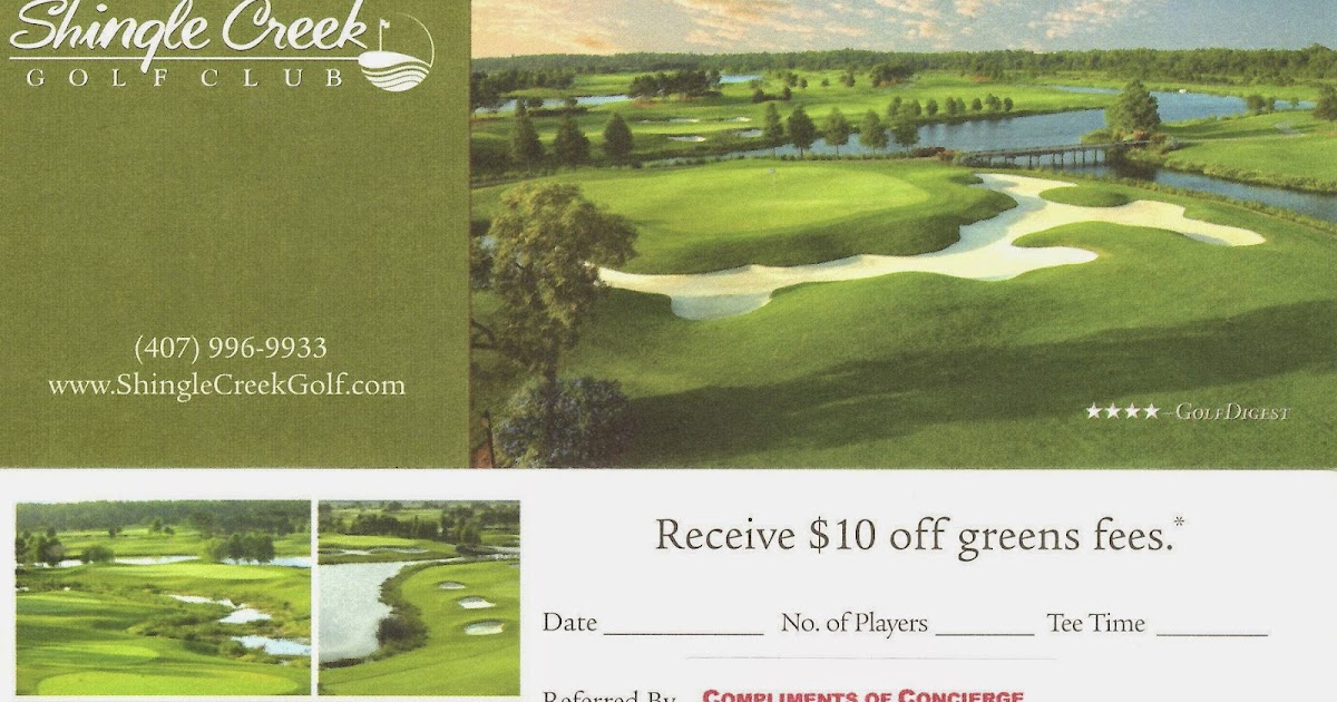 The Orlando Concierge Shingle Creek Golf Printable Coupon