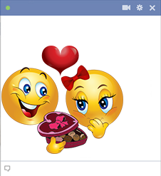Love is a Box of Chocolates Smiley with heart shaped box of choolates
