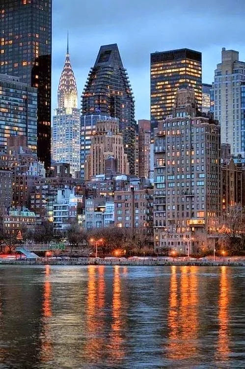 East River, tidal strait, in New York City, USA