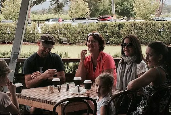 The Australian-born royal was spotted with her brother John Donaldson, his wife Leanne and Mary's nieces as they stopped for coffee after a visit to a chocolate factory in Perth.