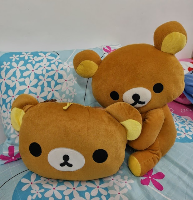 Kawaii Rilakkuma Bear Dual Purpose Pillow Quilt gmarket qoo10 singapore 