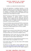 CARTA A LA MILITANCIA DEL PCMLE