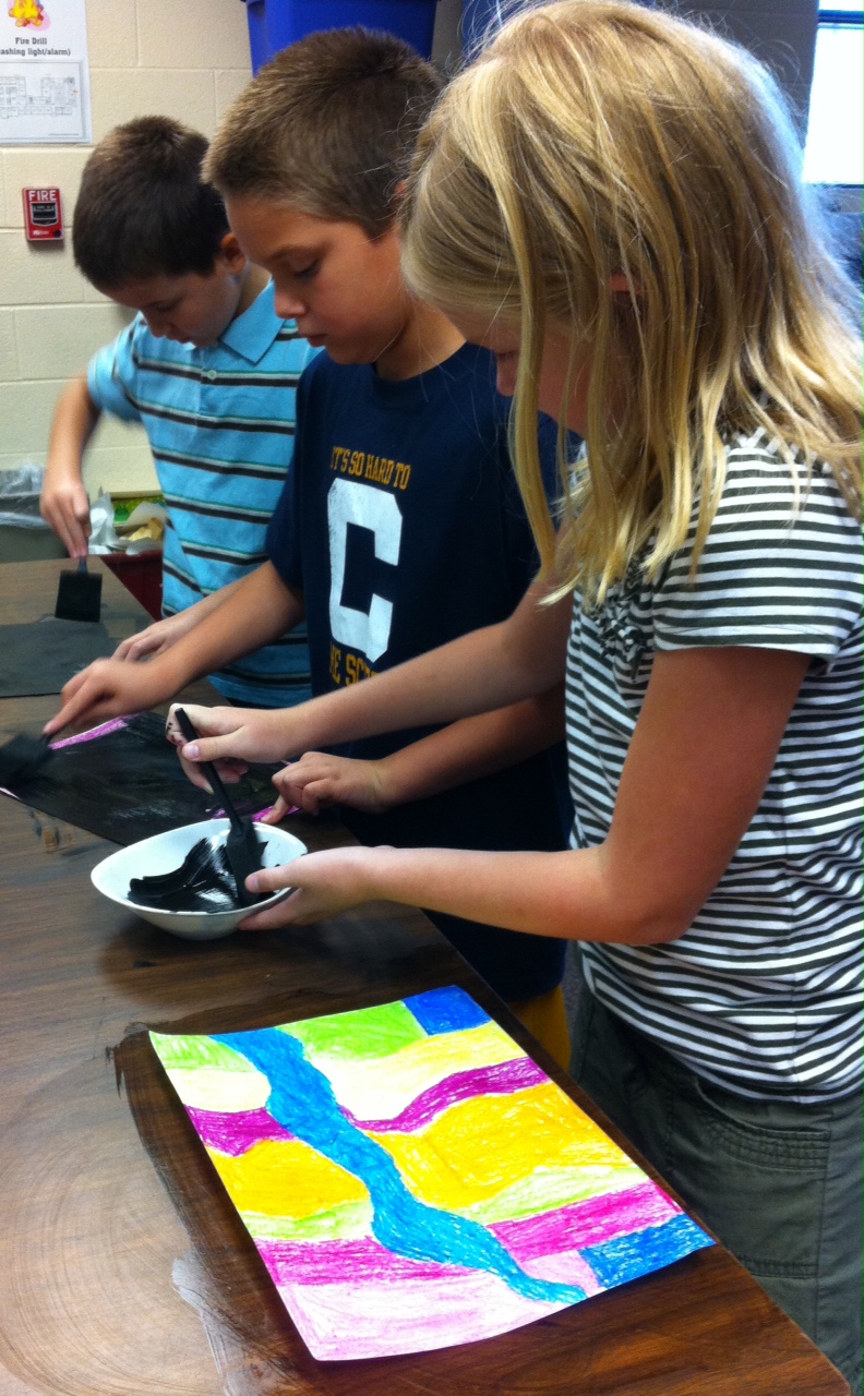 Yankeetown Art Crayon Etching