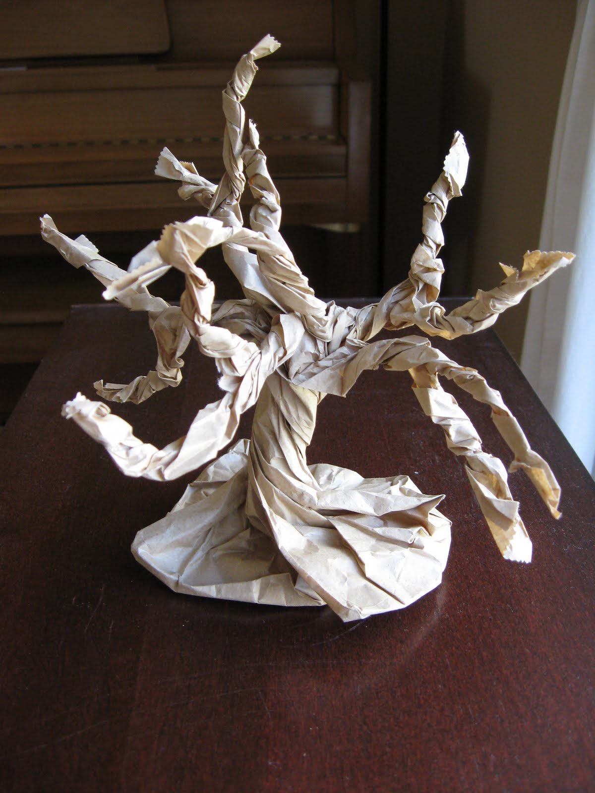 Preschool Crafts for Kids* Earth Day 3D Paper Bag Tree Sculpture Craft