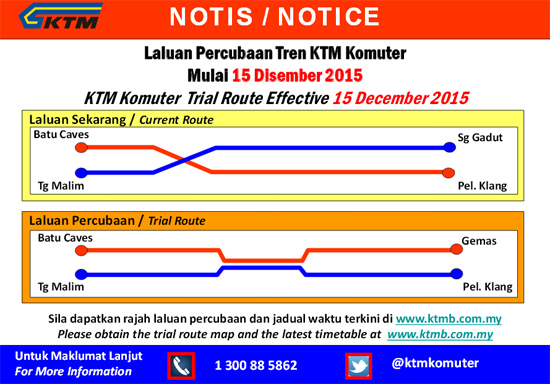 Laluan Baru Percubaan KTM Komuter 15 Disember 2015 Laluan Baru Percubaan KTM Komuter 15 Disember 2015