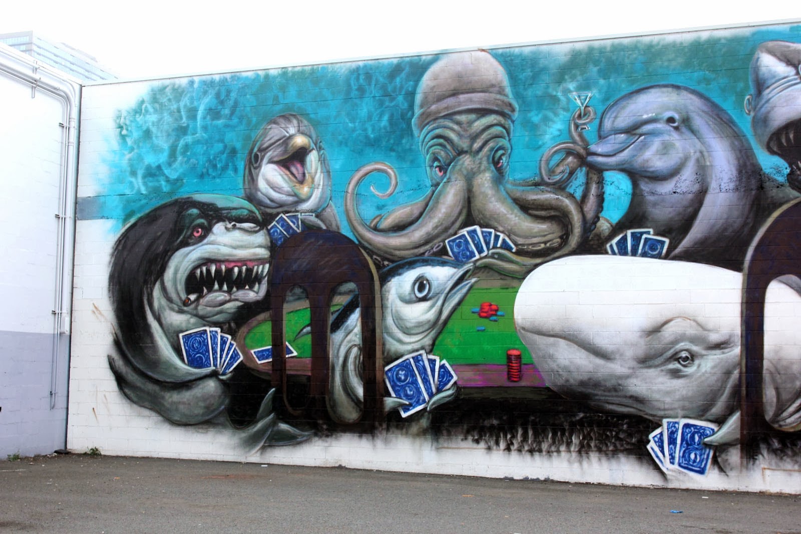 Ron English New Mural For POW! WOW! Hawaii 2014 Kaka'Ako, Honolulu