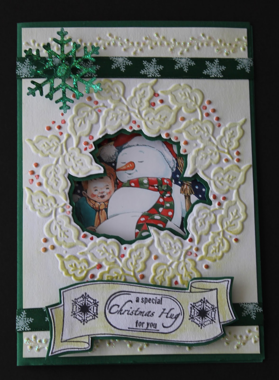 Petra de Peffer Kerst met de 3D embossingfolders