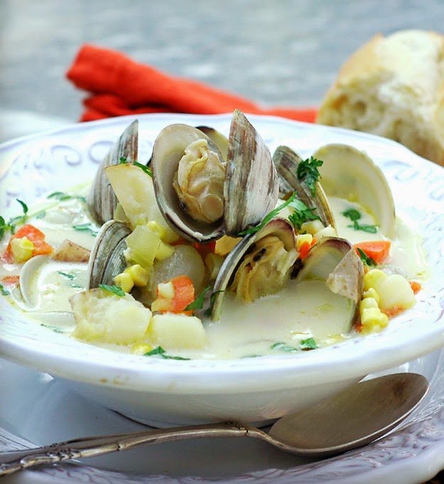 Savoring Time in the Kitchen Clam, Halibut and Sweet Corn Chowder