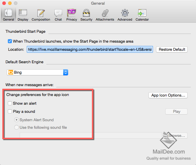 Technology Land Co., Ltd. [Thunderbird] การตั้งค่า Message Alert ใน