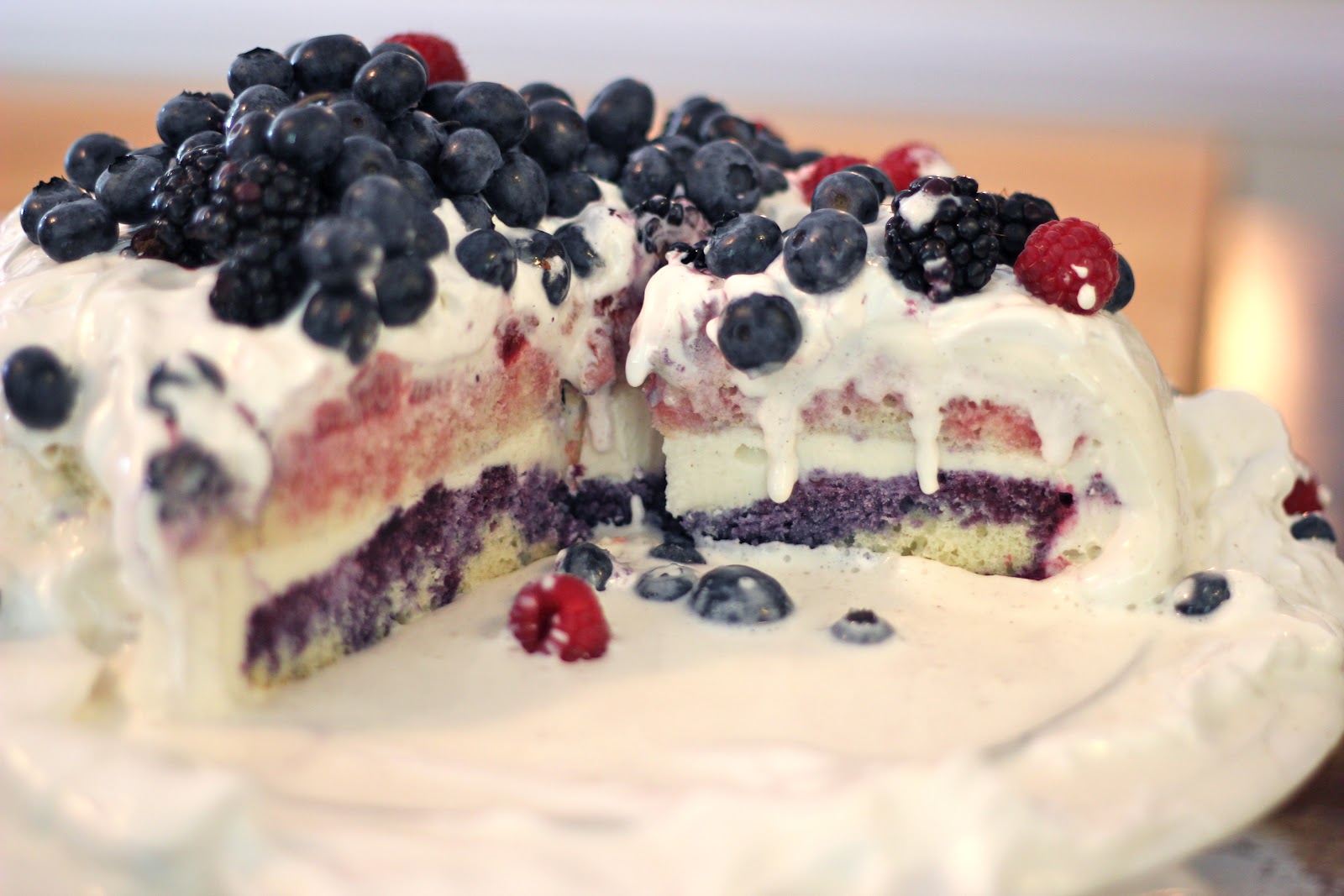 Jenny Steffens Hobick Red, White & Blueberry Ice Cream Cake for the