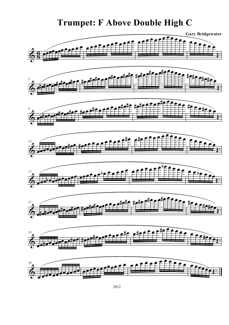 Trumpet Trumpet F Above Double High C