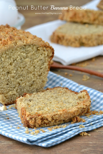 Peanut Butter Banana Bread with Peanut Butter Steusel Topping