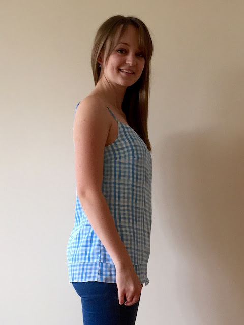 Diary of a Chain Stitcher: Salme Double Layer Cami in Gingham Silk Crepe from Mood Fabrics