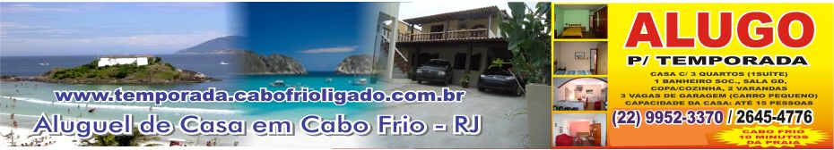 Aluguel de casa por temporada em Cabo Frio (Portinho a 5 minutos da praia do Forte)