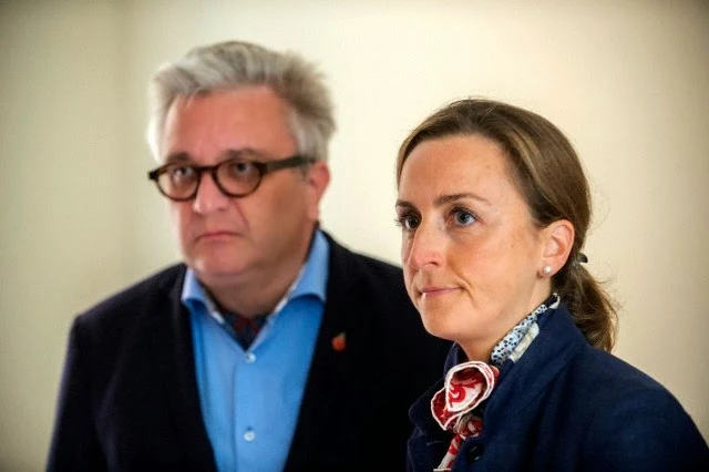 Belgian's Prince Laurent and Princess Claire attends the inauguration of the 100th renovated housing of "Renovassistance" in Anderlecht, Brussels, 30.09.2014